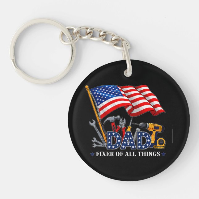 Fixer Of All Things Mechanic Dad Key Ring (Front)