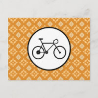 Fixie Bike Fixed Gear Bicycle on Orange Pattern
