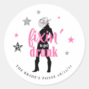 Fixin' The Posse Disco Bachelorette ID925 Classic Round Sticker