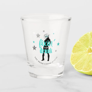 Fixin' The Posse Disco Bachelorette Teal ID925 Shot Glass