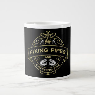 Fixing Pipes & Catching Pike Large Coffee Mug