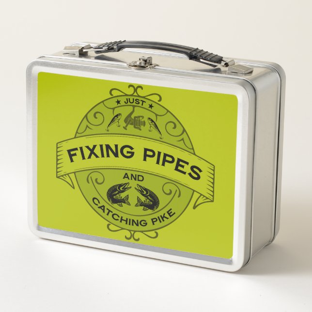 Fixing Pipes & Catching Pike Metal Lunch Box (Front)