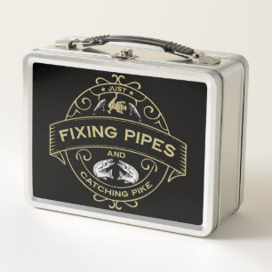 Fixing Pipes & Catching Pike Metal Lunch Box