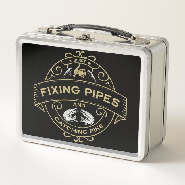 Fixing Pipes & Catching Pike Metal Lunch Box (Front)