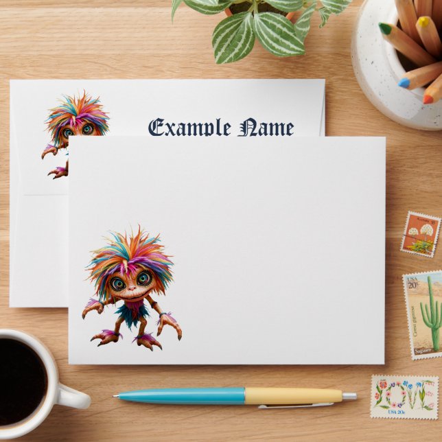 Fizzwiggle the Rainbow Mischief Sprite. Envelope (Desk)