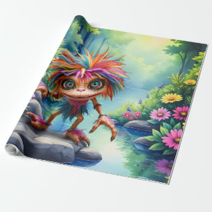 Fizzwiggle the Rainbow Mischief Sprite. Wrapping Paper