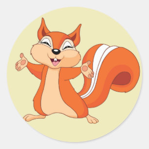 Fizzy the Playful Squirrel Classic Round Sticker