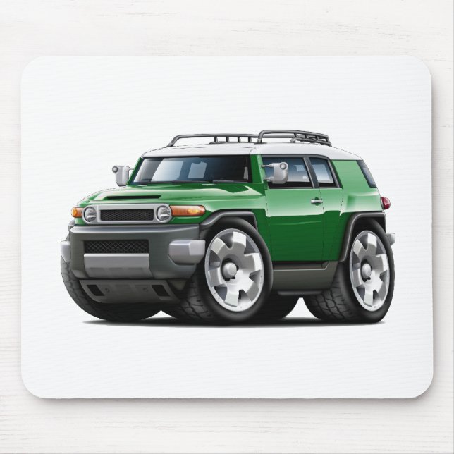 Fj Cruiser Green Car Mouse Mat (Front)