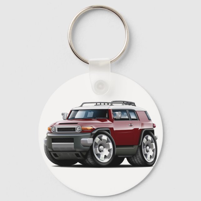 Fj Cruiser Maroon Car Key Ring (Front)