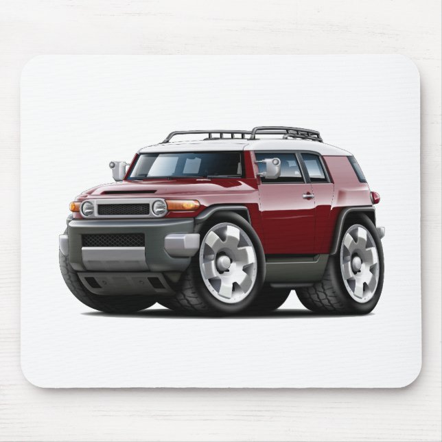 Fj Cruiser Maroon Car Mouse Mat (Front)