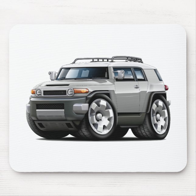 Fj Cruiser Silver Car Mouse Mat (Front)