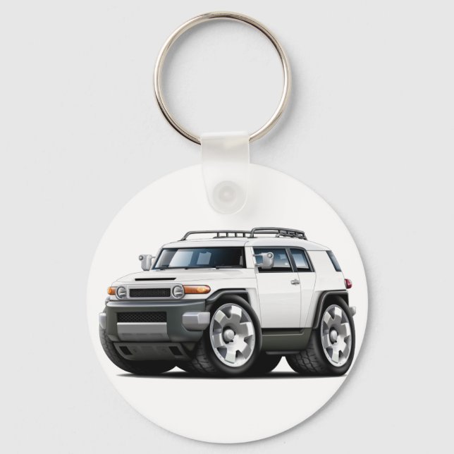 Fj Cruiser White Car Key Ring (Front)