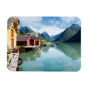 Fjaerlandsfjord fjord landscape in Norway Magnet