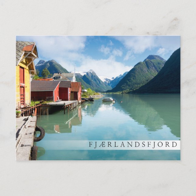 Fjaerlandsfjord fjord landscape in Norway Postcard (Front)