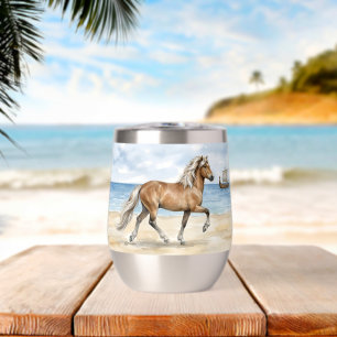 Fjara Icelandic Horse watercolor on the Beach