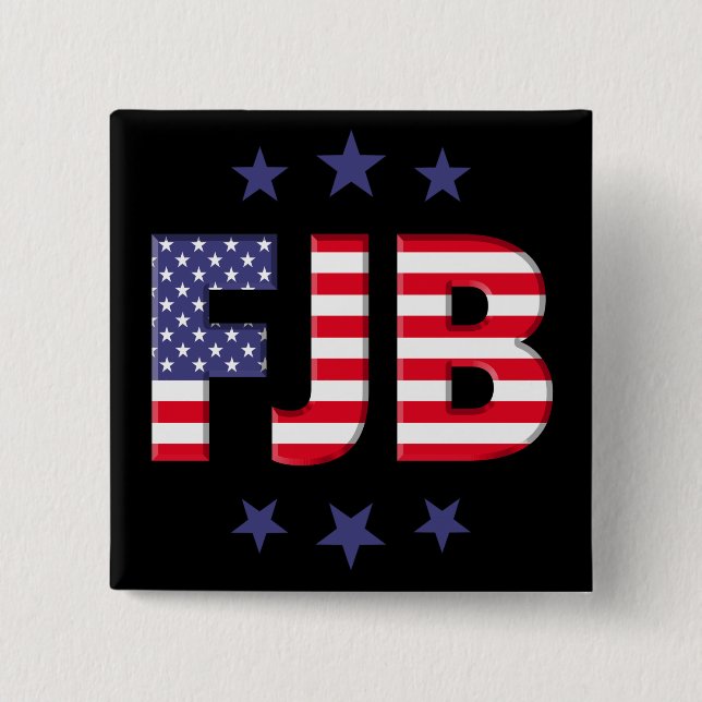 FJB anti Biden pro Trump American flag 15 Cm Square Badge (Front)