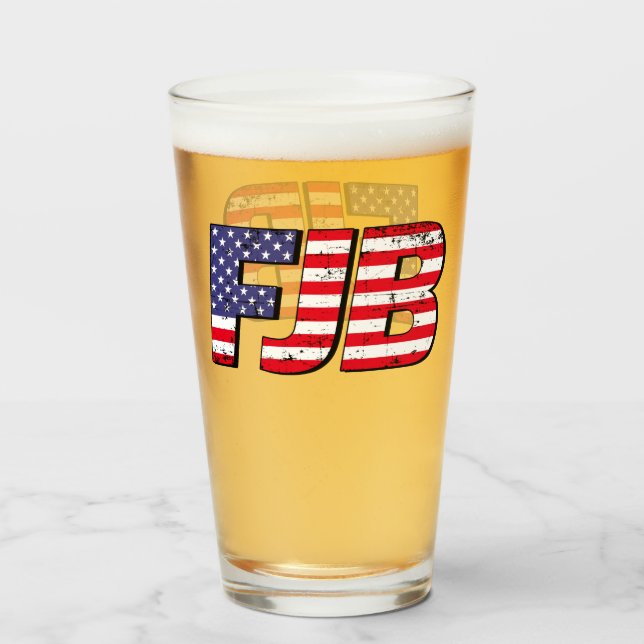 FJB Let's Go Brandon funny anti joe Biden beer Glass (Front Filled)
