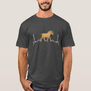 Fjord Horse Heartbeat Norwegian retro T-Shirt