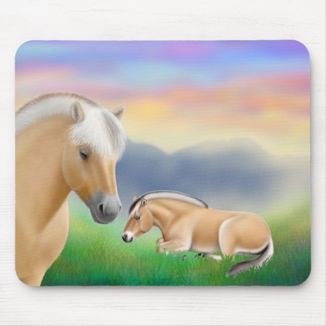 Fjord Horses at Rest Mousepad (Front)
