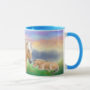 Fjord Horses at Rest Ringer Mug