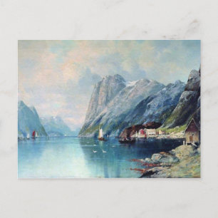 Fjord in Norway painting by Lev Lagorio Postcard