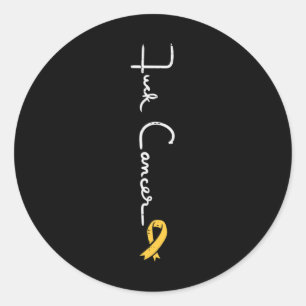 Fk Childhood Cancer Ribbon Awareness Support Men W Classic Round Sticker
