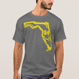 FL Eyes Florida Grunge Smiling Face Black Backgrou T-Shirt