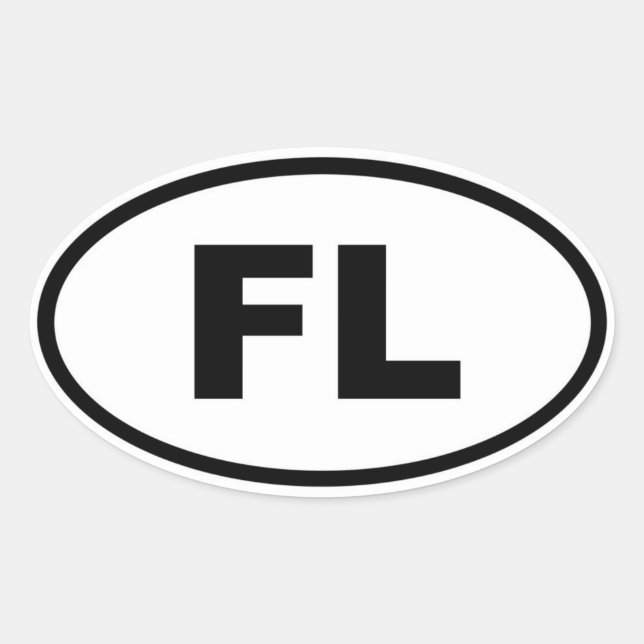 FL Florida Oval Sticker (Front)