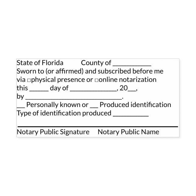 FL Jurat Notary Stamp (Design)