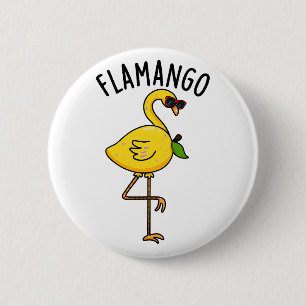 Fla-mango Funny Flamingo Pun  6 Cm Round Badge