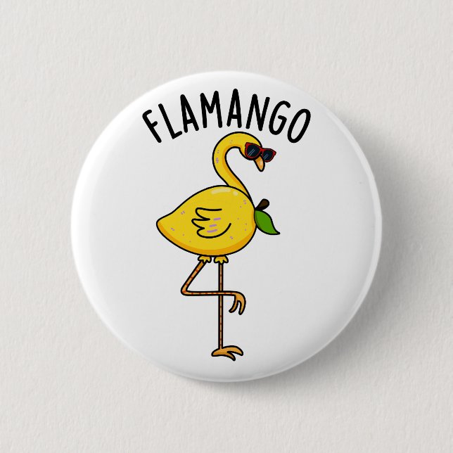 Fla-mango Funny Flamingo Pun  6 Cm Round Badge (Front)