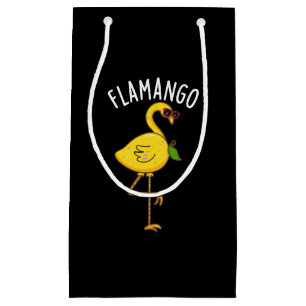 Fla-mango Funny Flamingo Pun Dark BG Small Gift Bag