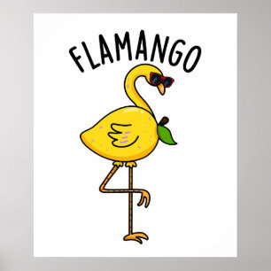 Fla-mango Funny Flamingo Pun  Poster