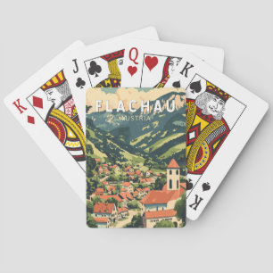 Flachau Austria Illustration Travel Art Vintage Playing Cards