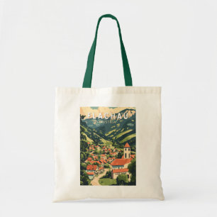 Flachau Austria Illustration Travel Art Vintage Tote Bag
