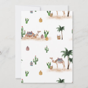 Flache Feiertagskarte Wüsten Kamele Holiday Card