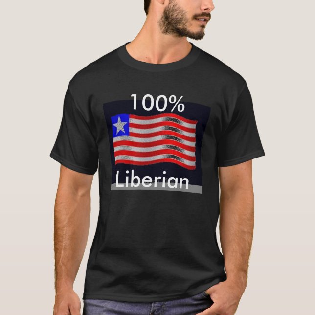 flag3, Liberian, 100% T-Shirt (Front)