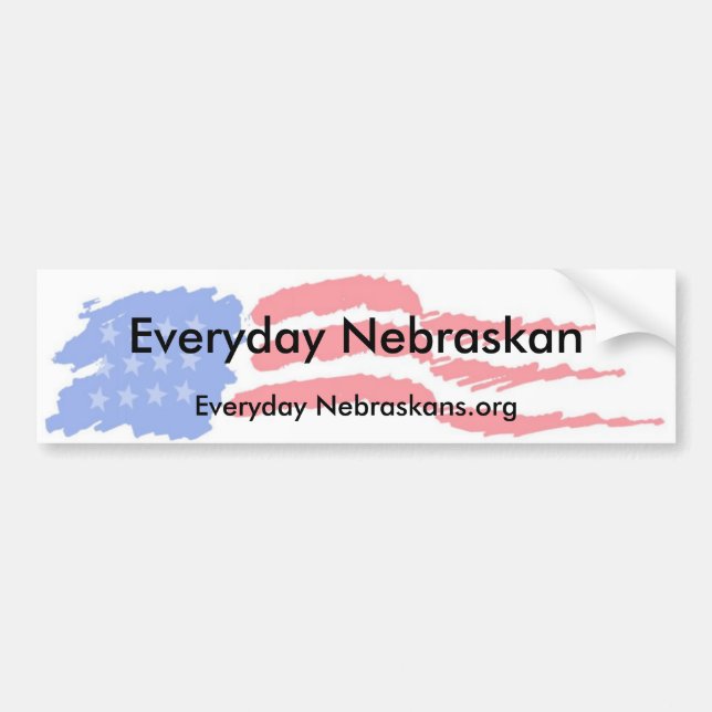 flag4, Everyday Nebraskan, Everyday Nebraskans.org Bumper Sticker (Front)