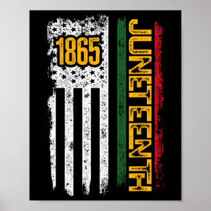 Flag 2024 Black History Vintage 1865 Juneteenth  Poster
