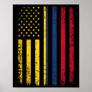 Flag 4th Of July Usa Colombian Flag  Poster