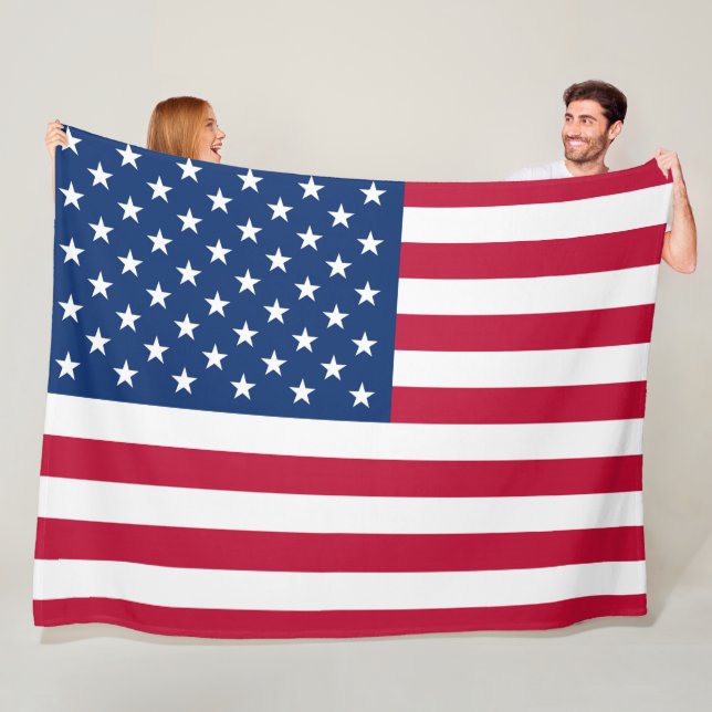 Flag America American country travel Fleece Blanket (In Situ)