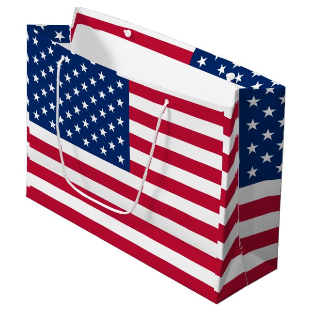 Flag America American country travel Large Gift Bag (Front Angled)