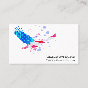 ** Flag American Eagle Red White + Blue USA Business Card