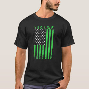 Flag American Vegan Fourth Of July Family Matching T-Shirt