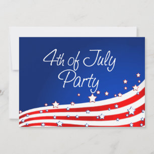 Flag and Background 4th of July Party Invitation