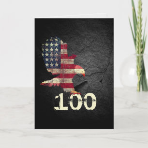 Flag and Bald Eagle for 100th Birthday Card