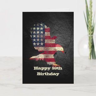 Flag and Bald Eagle for 59th Birthday   Card