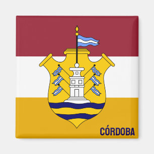Flag and coa of Córdoba - city, Argentina Magnet