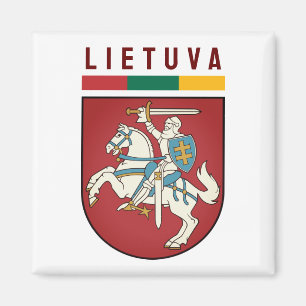 Flag and coat of arms of Lithuania Magnet