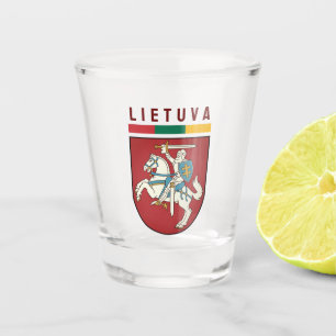 Flag and coat of arms of Lithuania Shot Glass